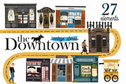The Downtown vintage stores clip art, an Illustration by Cocoa studio by Eliza M (Thumbnail 1 of 6)