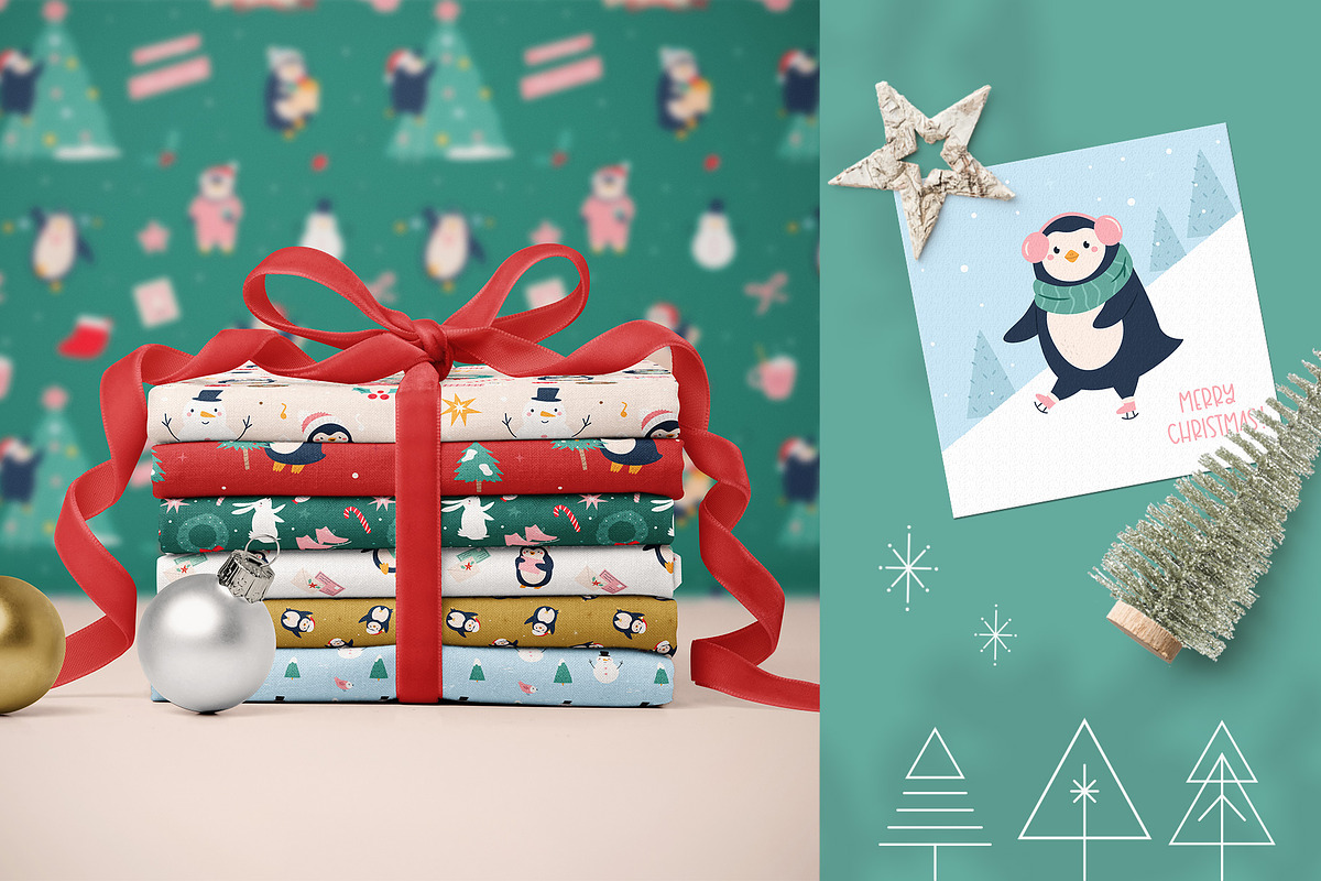 Cute Penguin Clipart & Winter Cards, an Animal Illustration by danceyourlife (Photo 12 of 12)