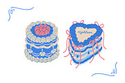 Vintage holiday cakes set, a Food Illustration by Good Studio (Thumbnail 3 of 9)