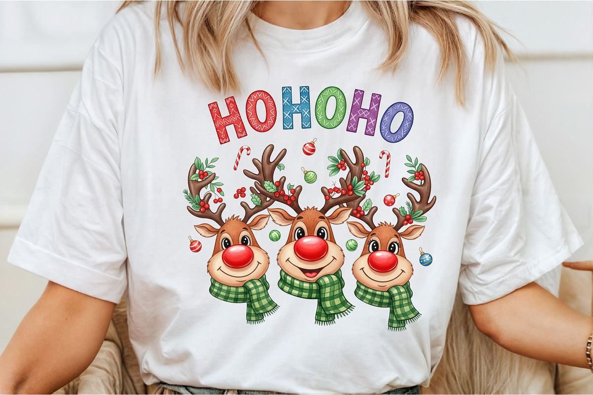 Ho Ho Ho Deer Reindeer Christmas Pn, an Illustration by DreamCafeArt (Photo 2 of 7)