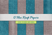 12 Blue Kraft Papers, a Texture Graphic by Orange Fox (Thumbnail 1 of 5)