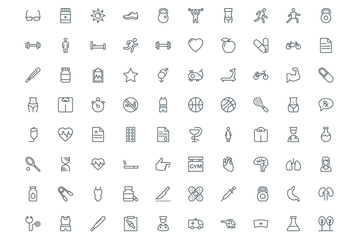 487 Health and Medical Line Icons, an Outline Icon by Vectors Market (Photo 3 of 7)