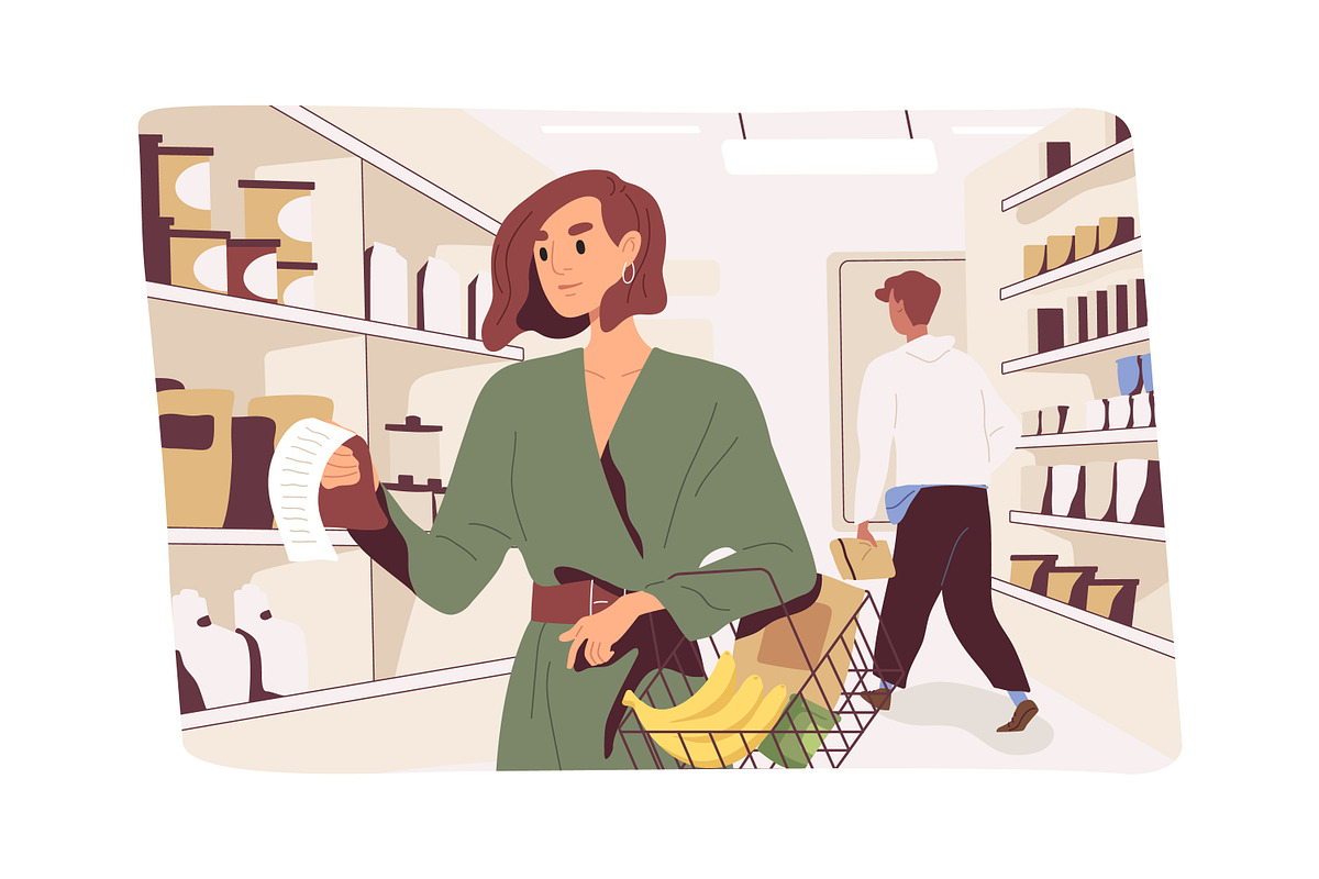 People choose food, supermarket set, a Food Illustration by Good Studio (Photo 9 of 9)