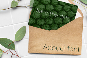 Hand written font. Adouci letters