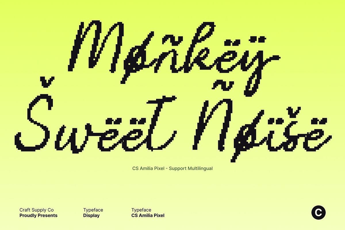 CS Amilia Pixel, a Script Font by Craft Supply Co. (Photo 8 of 8)