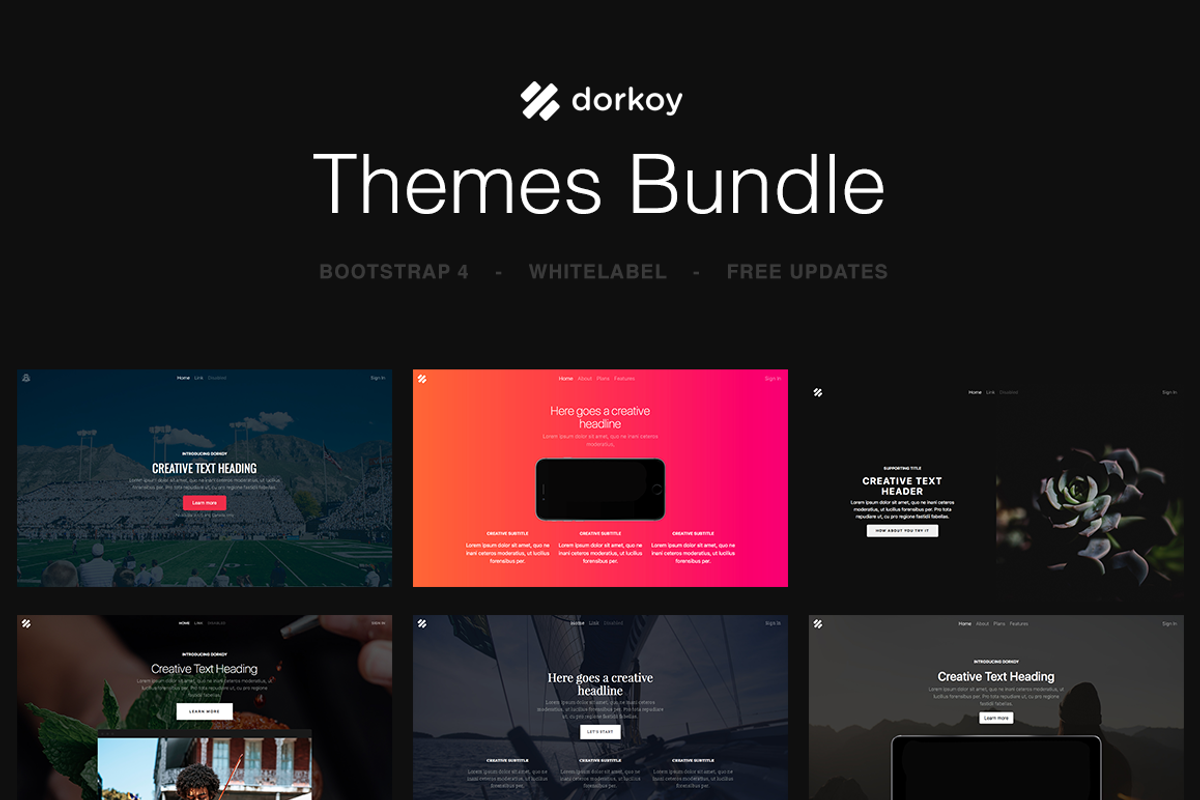 Dorkoy Themes Bundle - Save $200+, a Bootstrap Template by Dorkoy Themes (Photo 1 of 4)