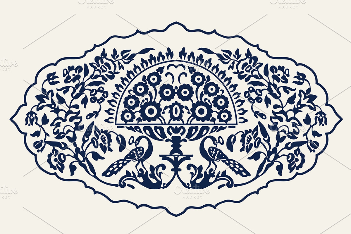 Blue Indian Block Print: Elements, a Pattern Graphic by StabuLaRasa illustration (Photo 4 of 5)
