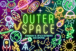 Neon Galaxy Space PNG Clipart, a Technology Illustration by Lenninator Digital