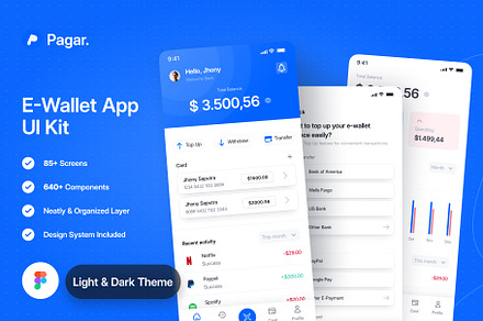 Pagar E-Wallet UI Kit