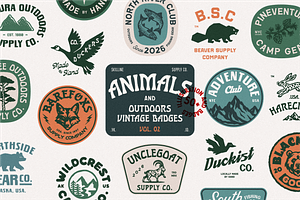 Animal & Outdoor Badges Vol. 2, a Branding & Logo Template by Skilline Supply Co.
