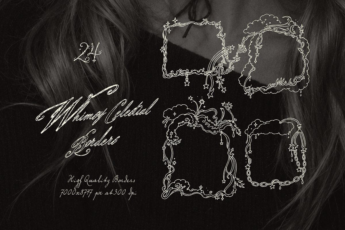 Whimsy Celestial Borders, an Object Graphic by Lilithcollageart (Photo 3 of 8)