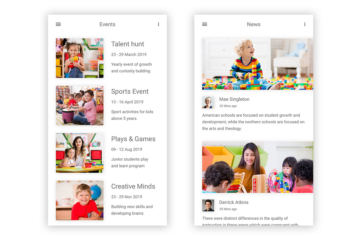 Kindergarten & Pre-school Figma App, an UI Kit Template by themelove
