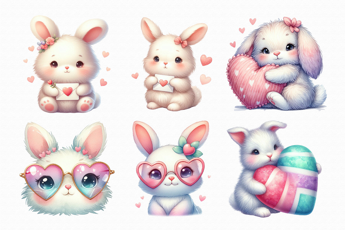Whimsical Valentine Bunny Love Clipa, an Illustration by Libby Wishes (Photo 5 of 6)