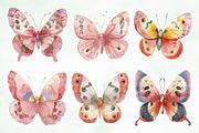 Watercolor Butterfly Png Clipart, an Illustration by Creative Art (Thumbnail 2 of 8)