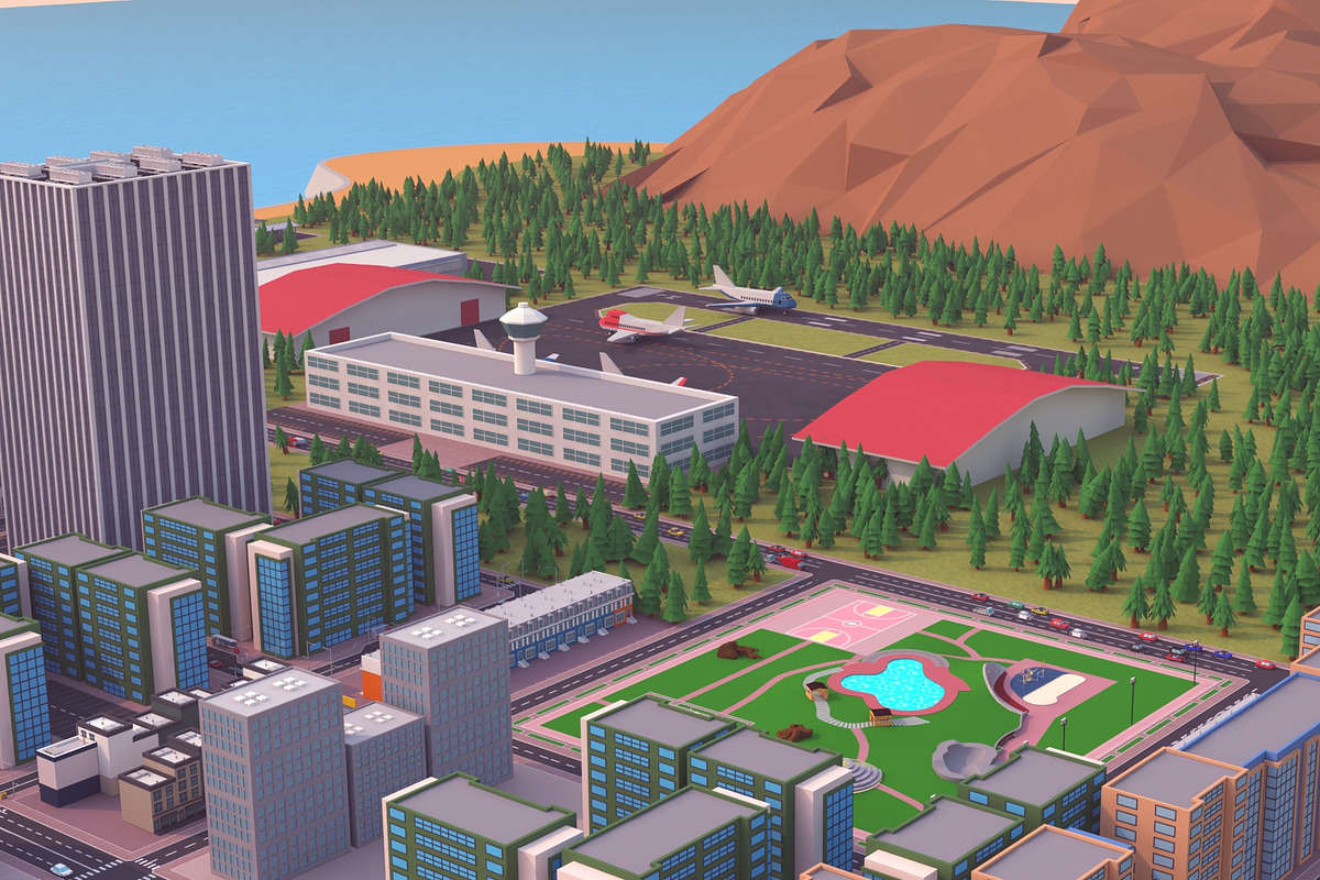 Metropolis City low poly Scene, an Architecture 3D Model by NOMODOL (Photo 11 of 39)