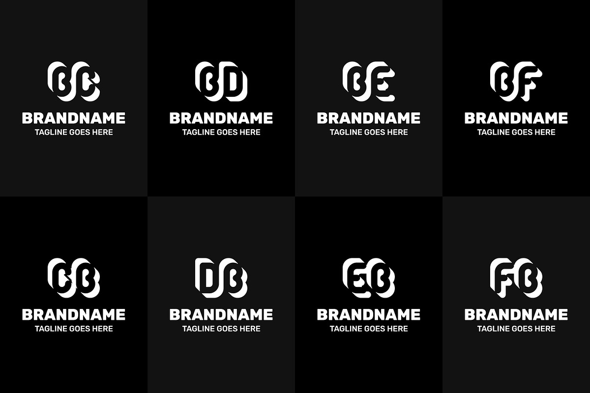 Letters BC CB BD DB BE EB BF FB Logo, a Branding & Logo Template by Pray Art Design Studio (Photo 2 of 2)