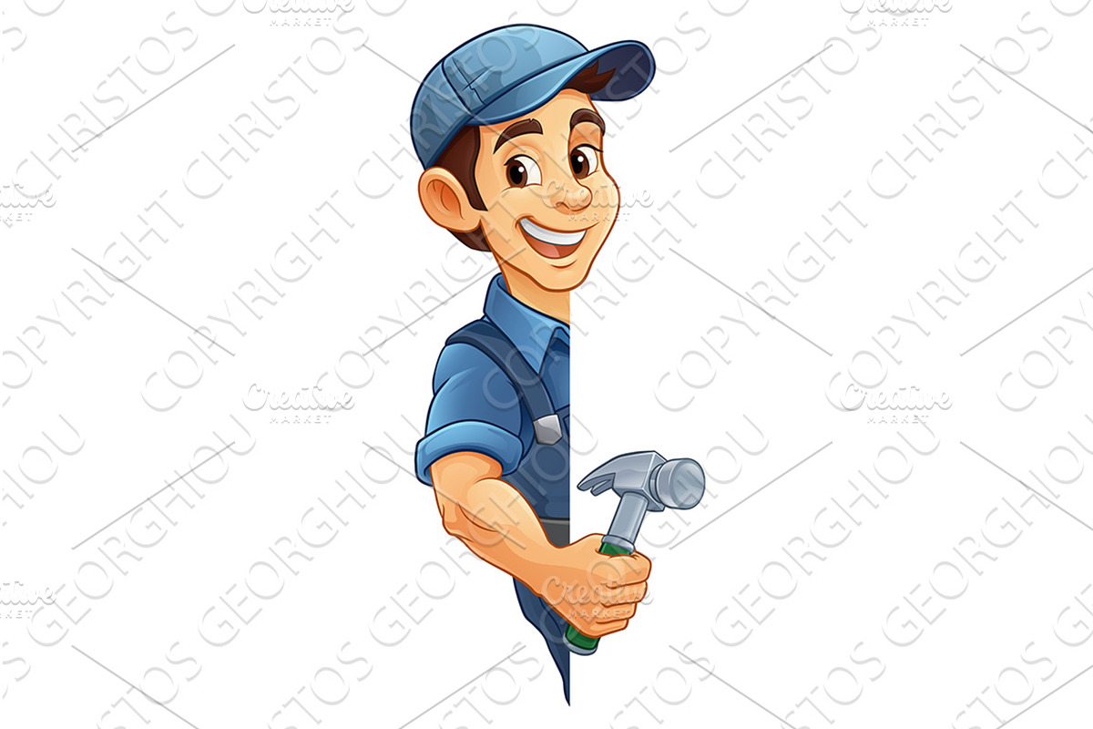 Hammer Carpenter Construction, a Person Illustration by Christos Georghiou