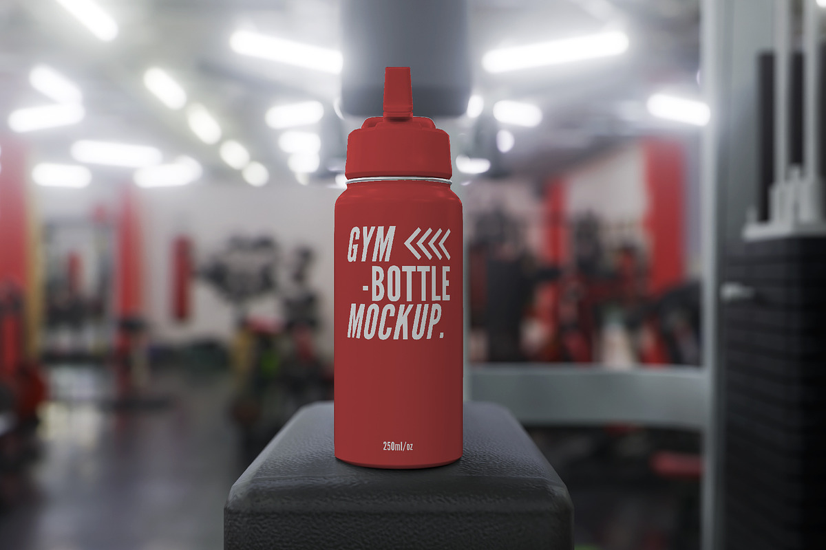 Gym Water Bottle Branding Mockup, an Advertising Mockup by herutage (Photo 4 of 4)
