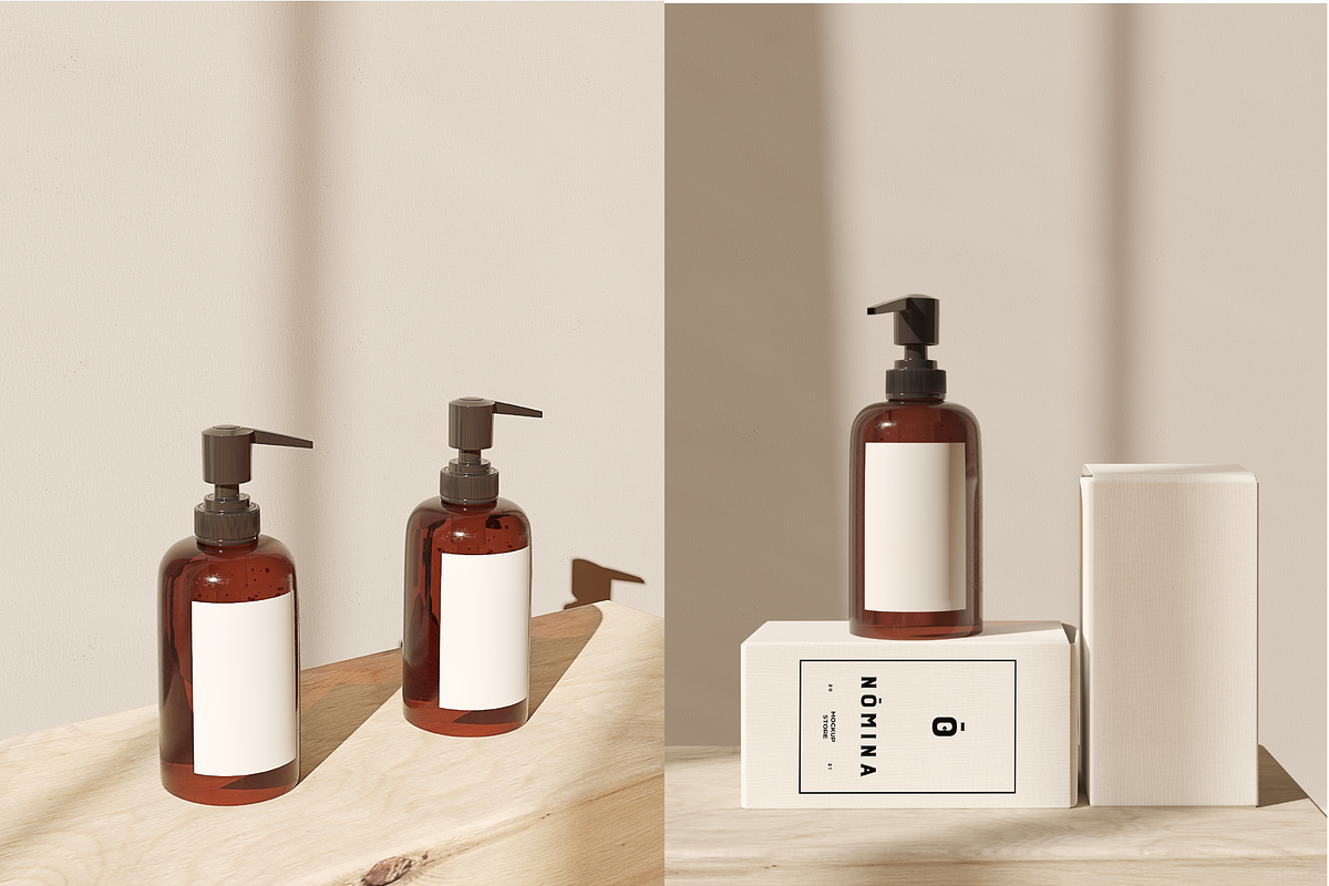 Cosmetic bottle and Box Mockup set, a Pens & Pencil Mockup by NOMINA (Photo 4 of 6)