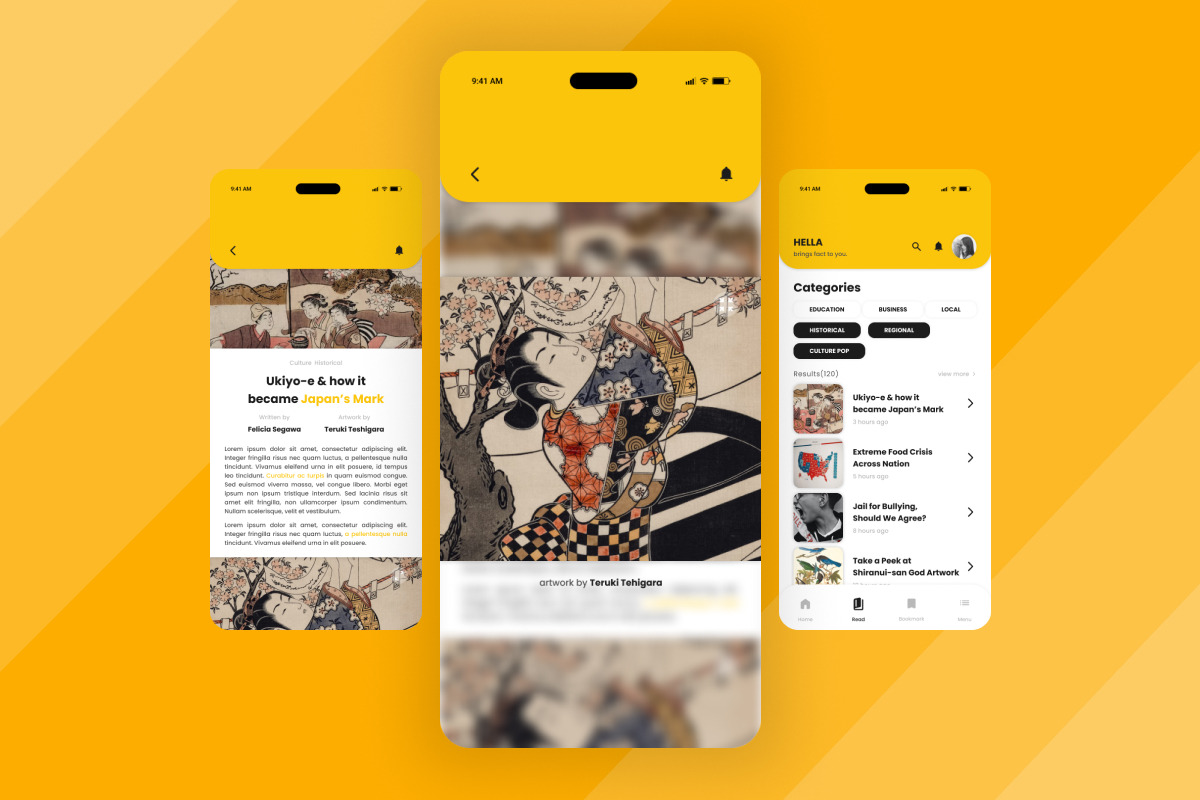 Hella - News Mobile Apps, an UI Kit Template by twinstd (Photo 4 of 4)