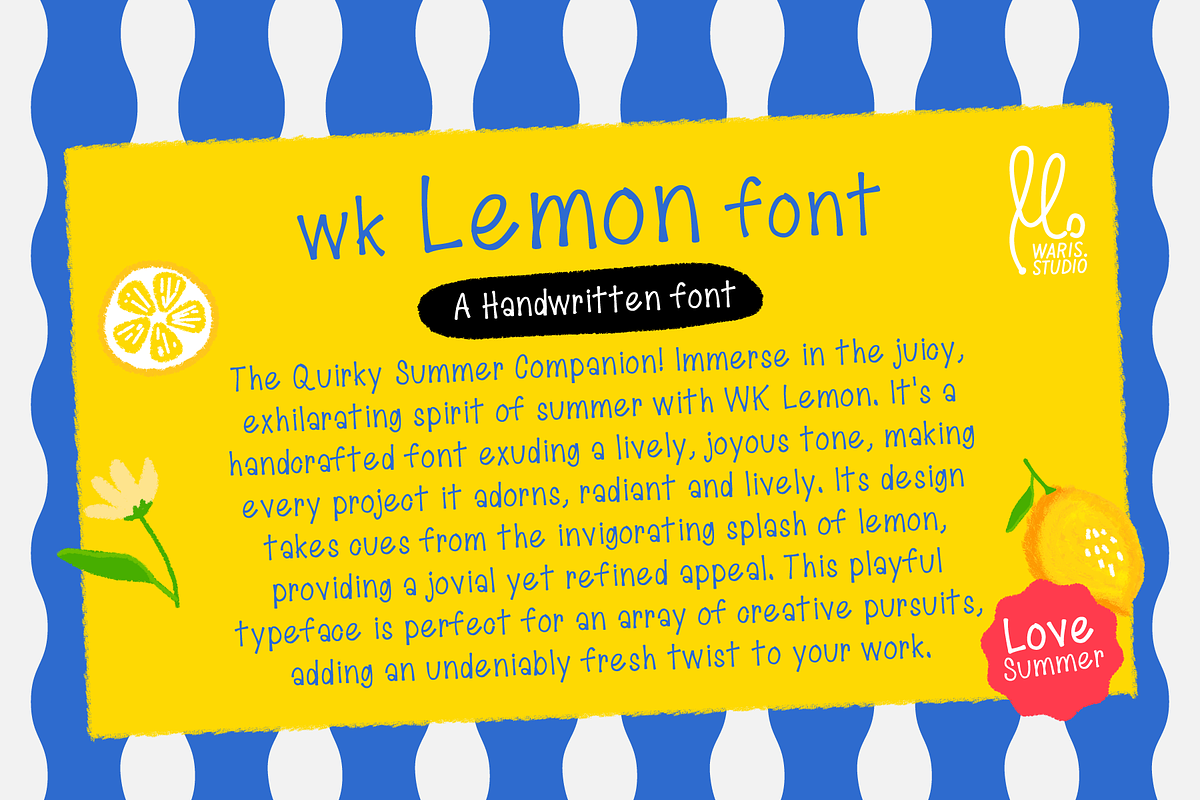 Lemon - Modern & Organic Handwritten, a Handwritten Font by Waris Studio (Photo 2 of 9)
