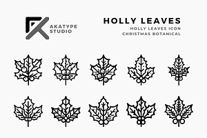 Holly Leaves Icon Vector, an Icon by Akatype Studio