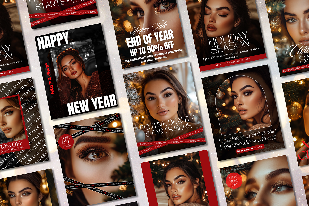 Brows & Lashes Instagram Holidays, a Social Media Template by DesignsbyMariaStudio (Photo 3 of 10)
