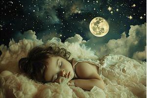 Baby night dreams. Generate Ai, a Person Photo by Ylivdesign