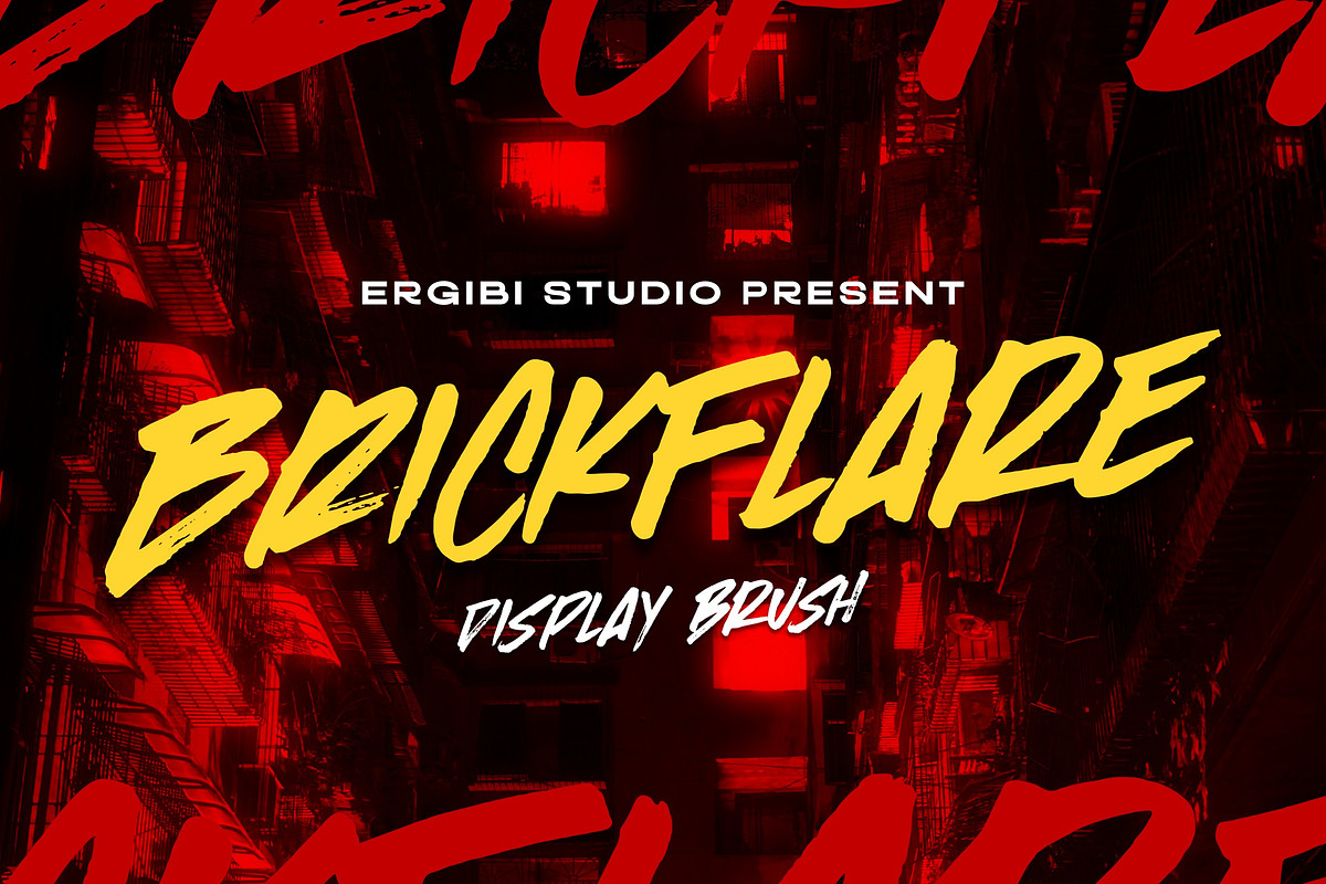 Brickflare - Display Brush, a Blackletter Font by ErgibiStudio (Photo 1 of 9)