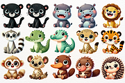 Safari Baby Animals Clipart Zoo PNG, an Animal Illustration by SugarCloudStudioArt (Thumbnail 3 of 7)