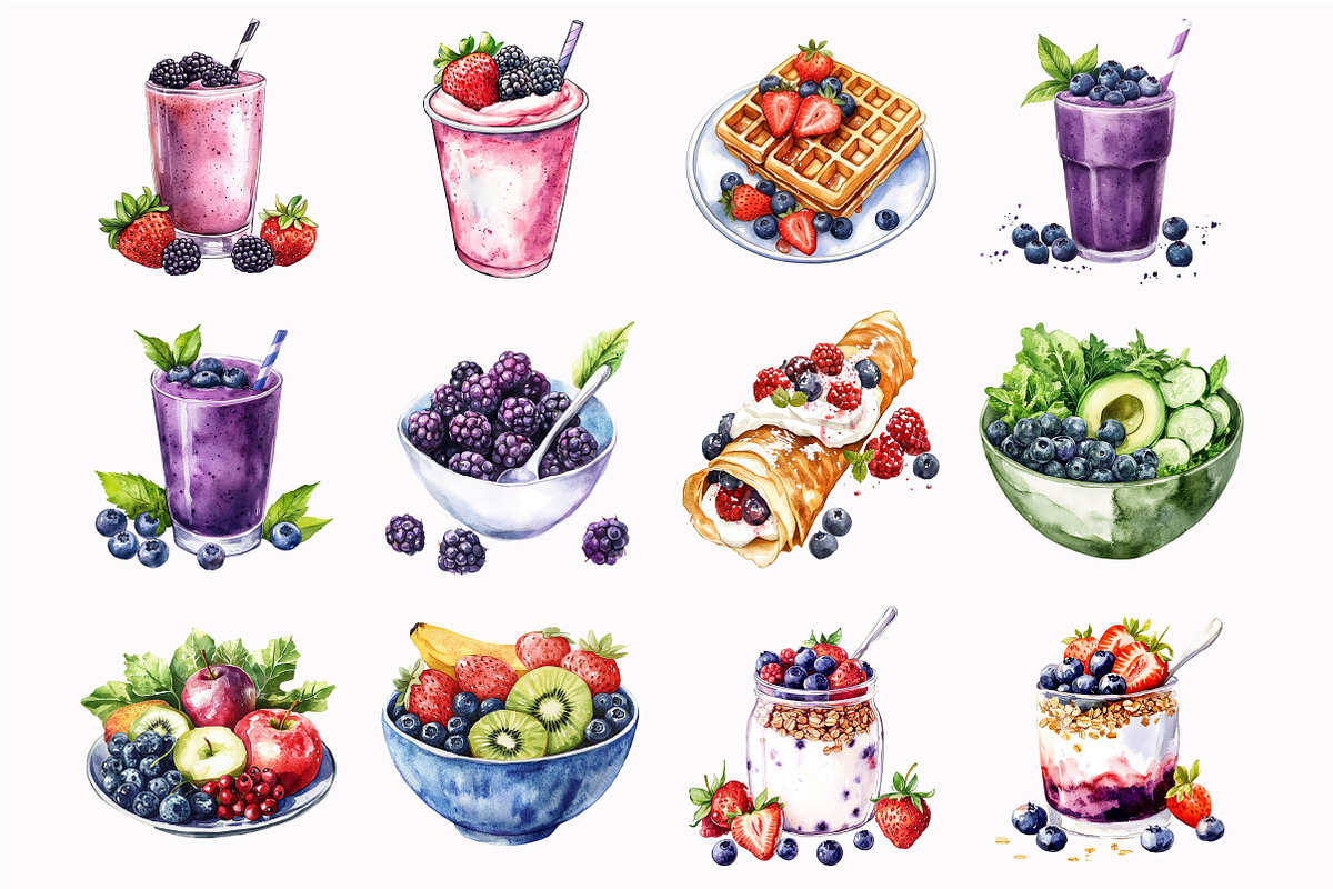 Healthy Food Clipart, an Illustration by Design Market (Photo 4 of 4)