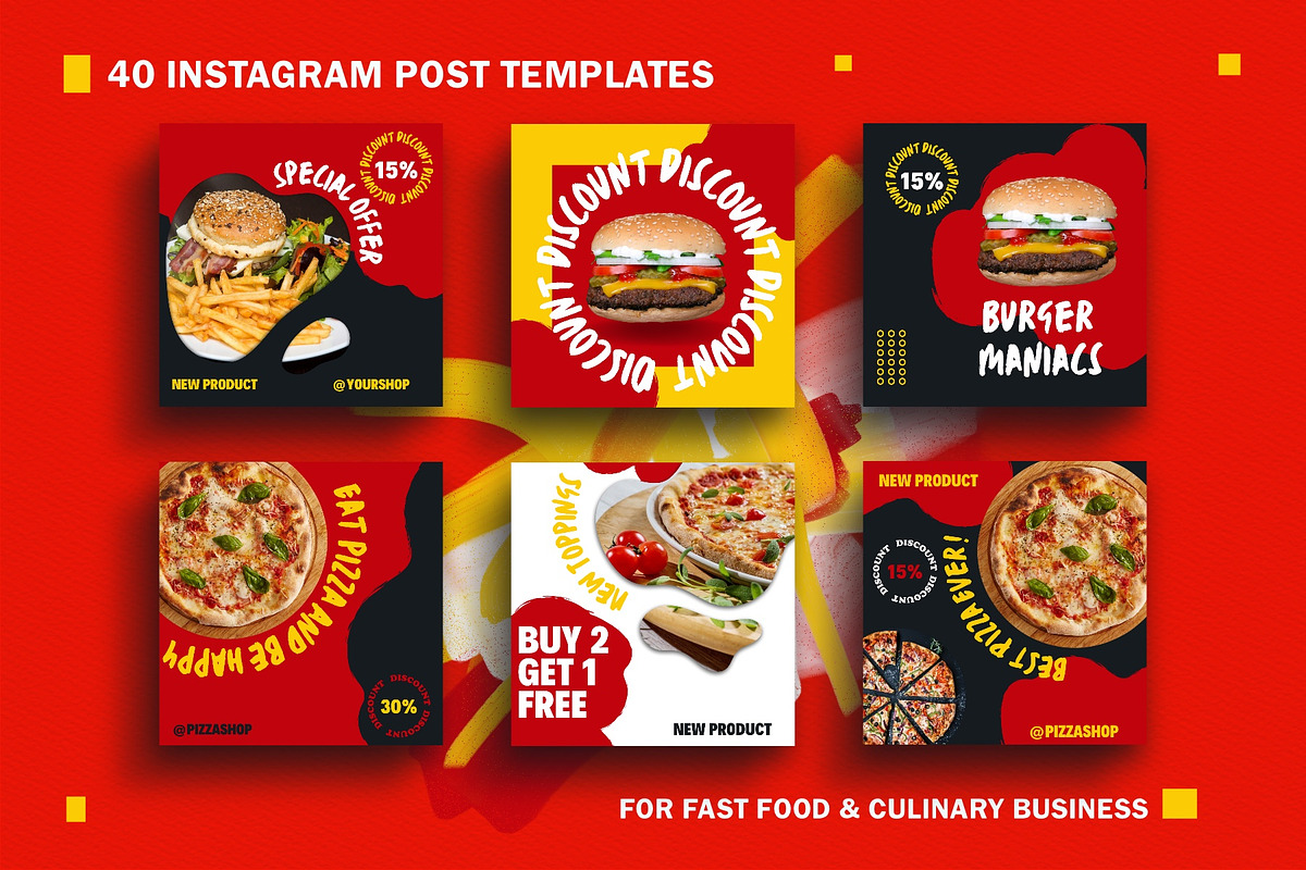 Canva Instagram templates Fast Food, a Social Media Template by Vectorheroes (Photo 4 of 7)