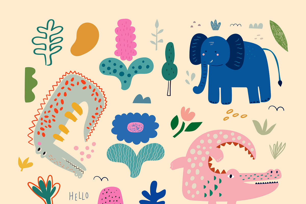Cute baby crocodiles illustrations, an Animal Illustration by MoleskoStudio (Photo 4 of 23)