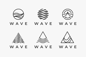 Set modern abstract water wave logo, a Branding & Logo Template by DOMHOUZE