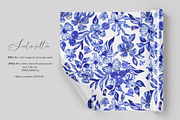 Cobalt Blue Fashion Floral Print, a Pattern Graphic by SirenaArt (Thumbnail 3 of 17)