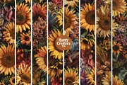 Sunflowers Melange Digital Papers #3, a Pattern Graphic by Happy Creators Co. (Thumbnail 2 of 7)