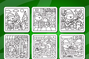 Christmas Friends Fluffy Coloring, a Seasonal Illustration by Coco Bloom (Thumbnail 2 of 4)