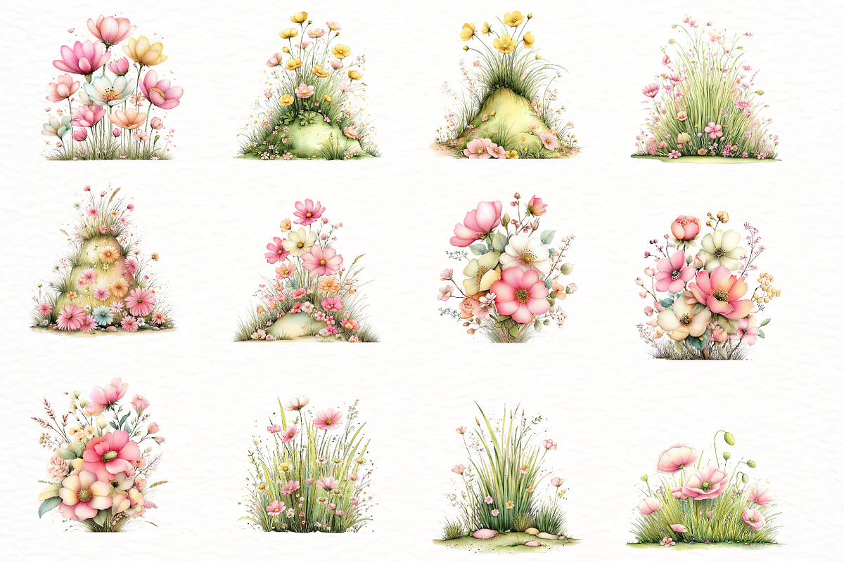 Whimsy Spring Green Grass Clipart, an Illustration by Designworld (Photo 2 of 7)