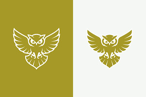 Majestic Gold Owl Fly Logo Wisdom, a Branding & Logo Template by Signatoro