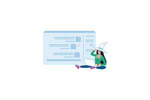 Halloween witch working remotely, a Technology Illustration by pikepicture