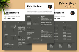 Modern Resume Template / CV - Carla