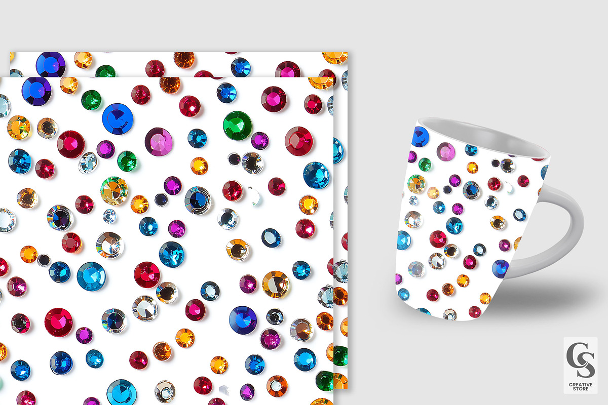 Colorful Rhinestone Seamless Pattern, a Pattern Graphic by Creative Store (Photo 3 of 5)