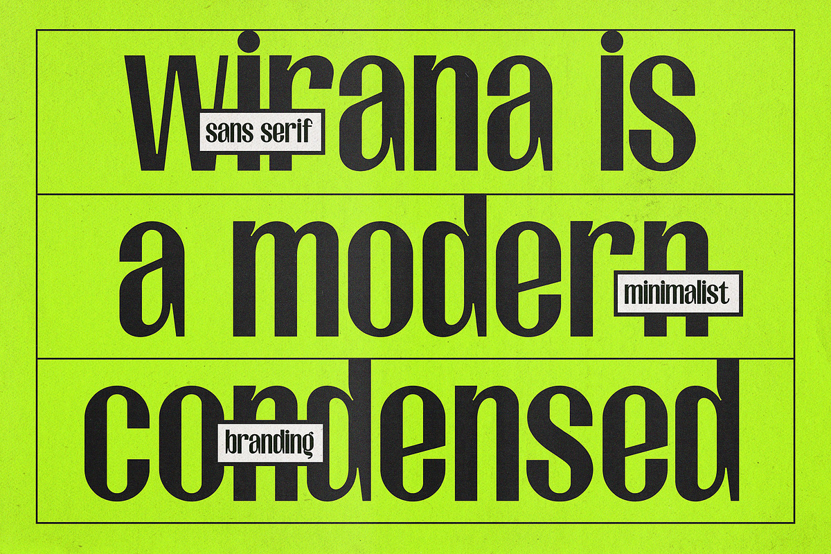 Wirana – Condensed Display, a Sans Serif Font by Bentype Studio (Photo 5 of 10)