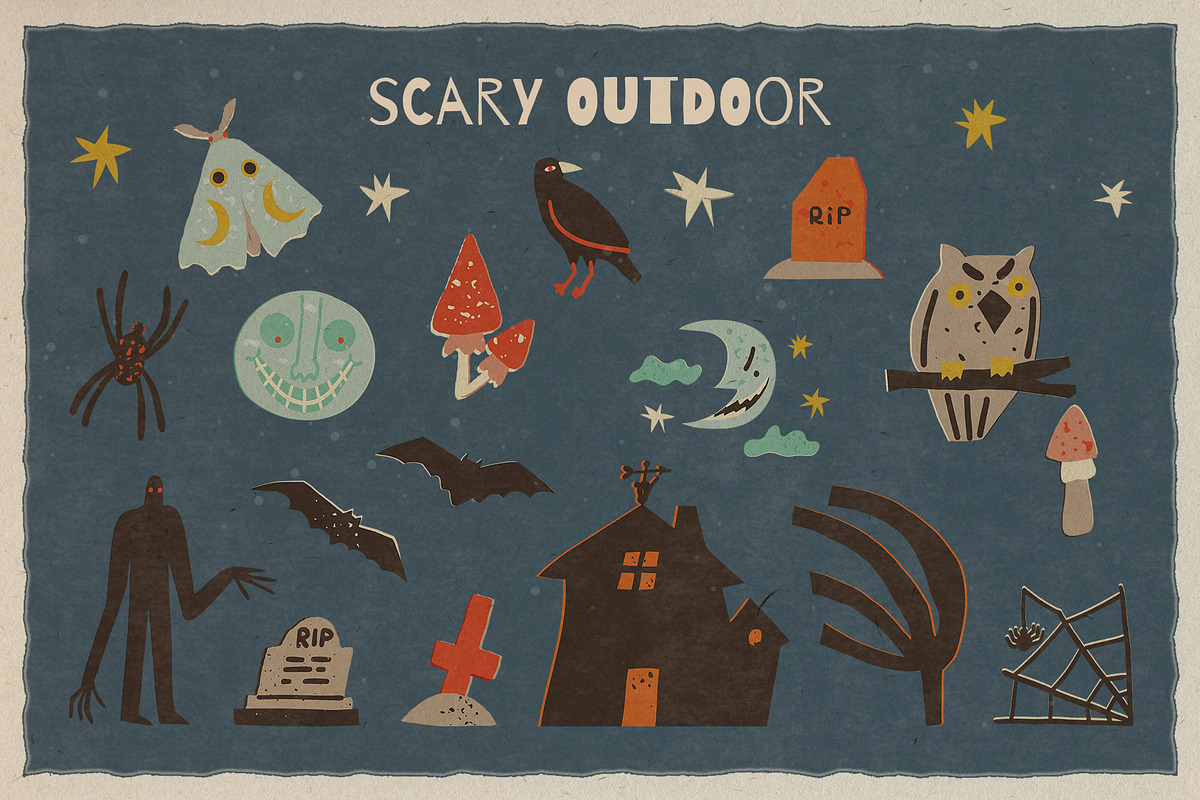Retro Halloween clipart set, a Seasonal Illustration by Paper Cherry (Photo 8 of 27)