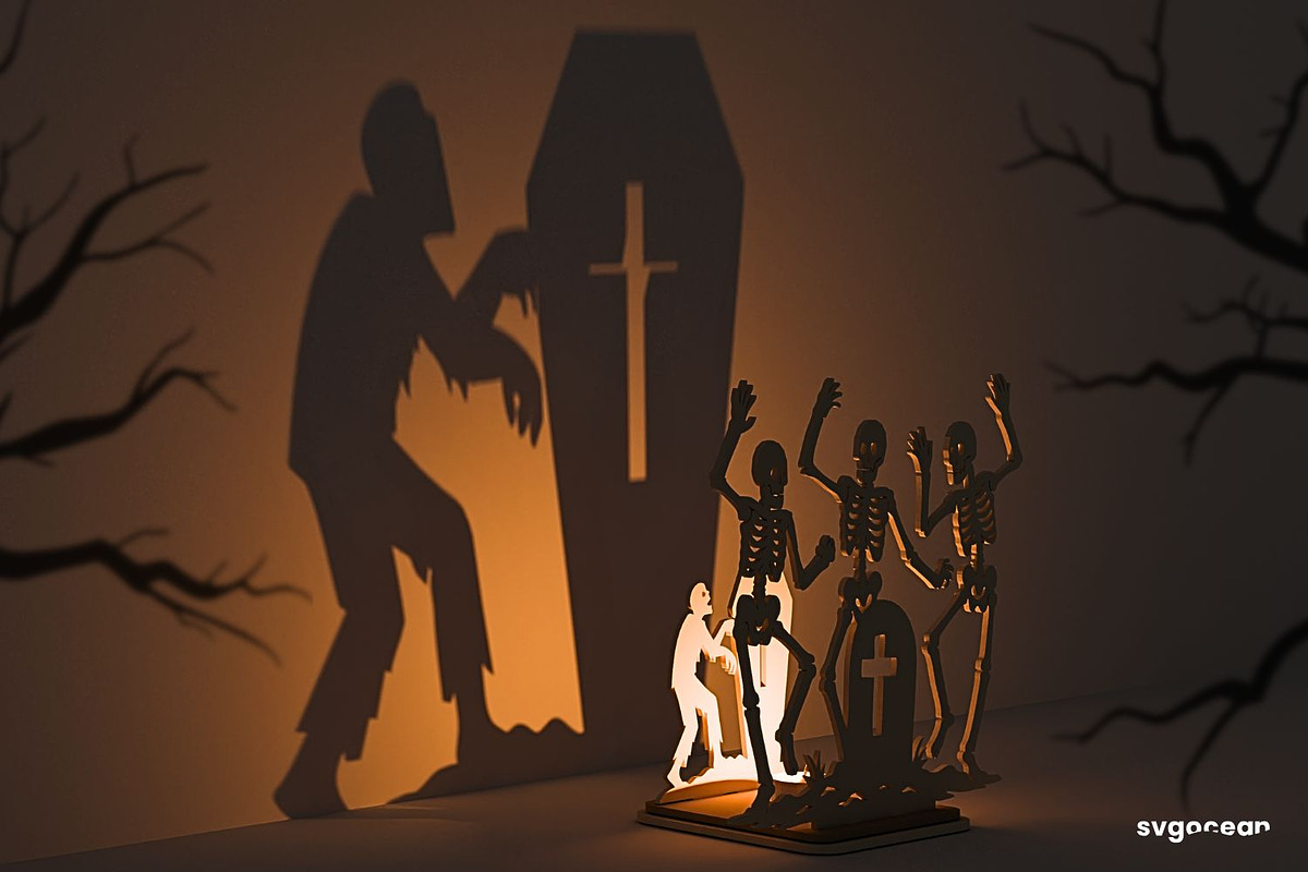 Halloween Shadow Candle Holders, a Decorative Illustration by svgocean (Photo 7 of 14)