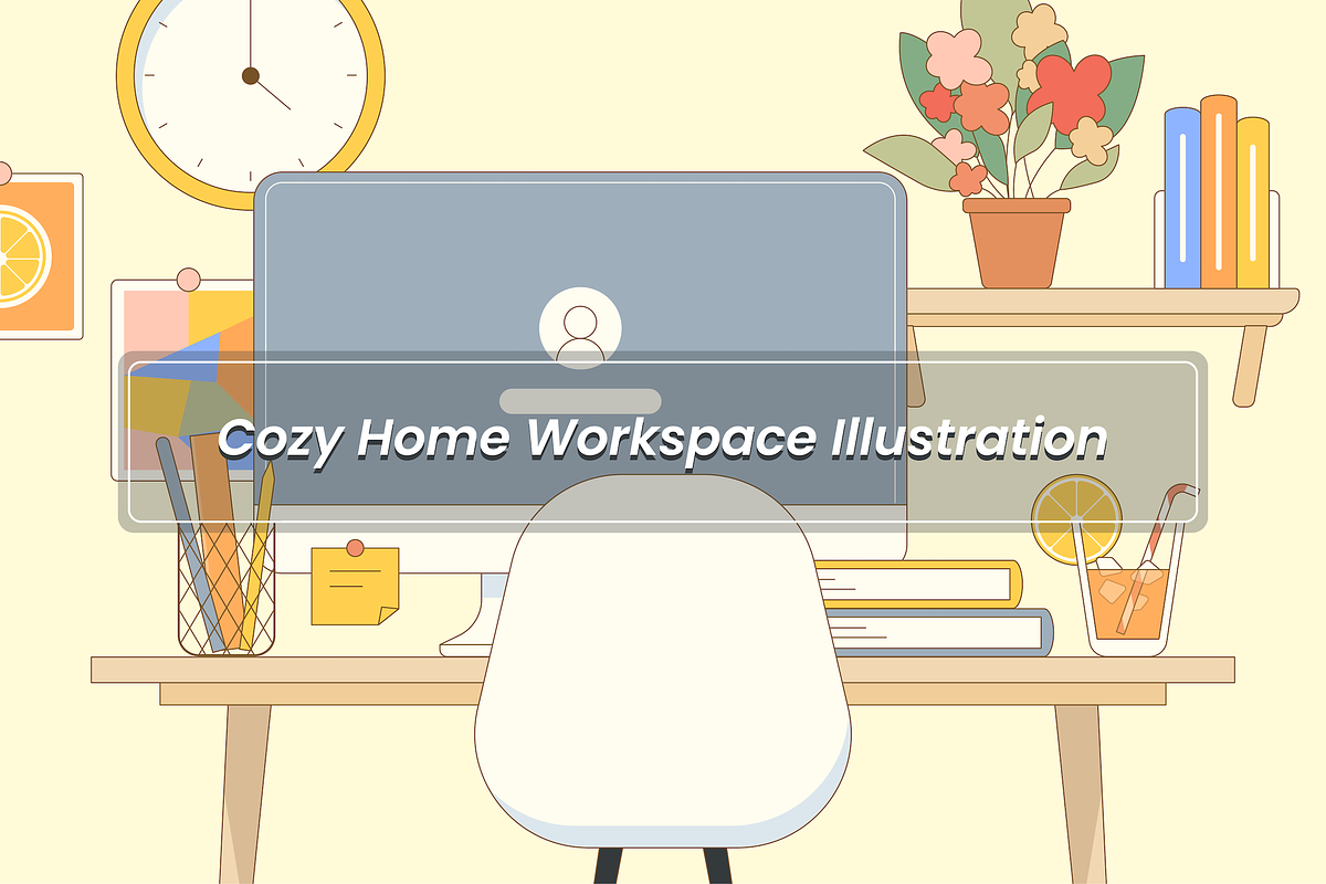 Cozy Home Workspace – Computer Desk, an Object Illustration by murmur Design (Photo 1 of 4)