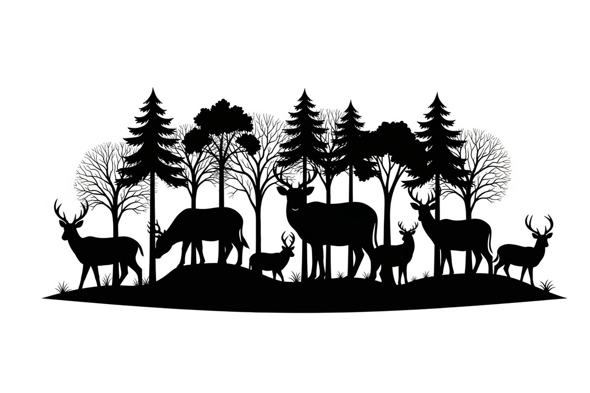 Wildlife Forest Silhouette Vector Bu, an Illustration by Designs_River (Photo 37 of 51)