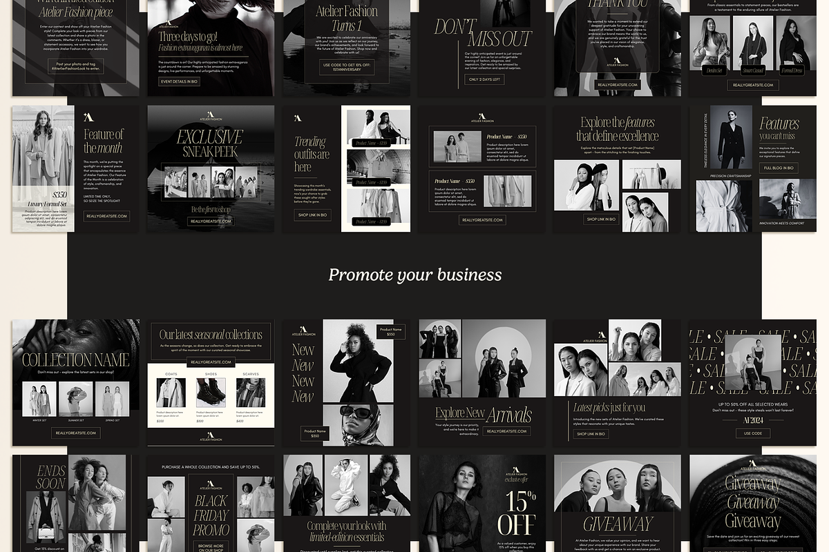 50 Fashion Instagram Posts, a Social Media Template by Creatif Foundry (Photo 4 of 7)