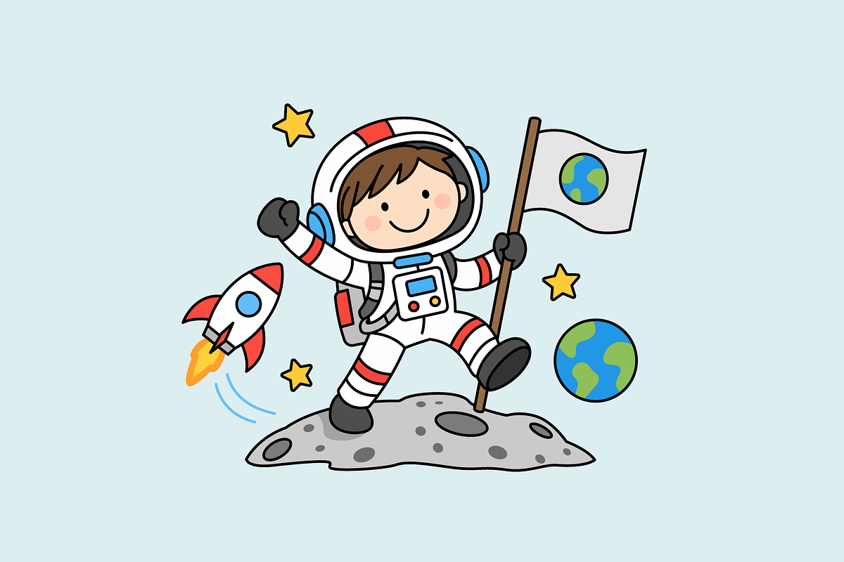 Space Explorer Astronaut Cartoon, a Person Illustration by Artpon Illustration (Photo 2 of 3)