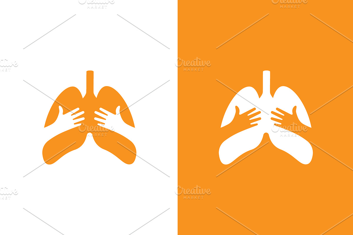 Unique lungs and hands logo, a Healthcare Illustration by GraphiShop